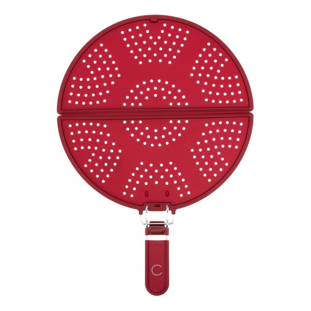 Curtis Stone Universal Splatter Guard Set of 2 Red and Black